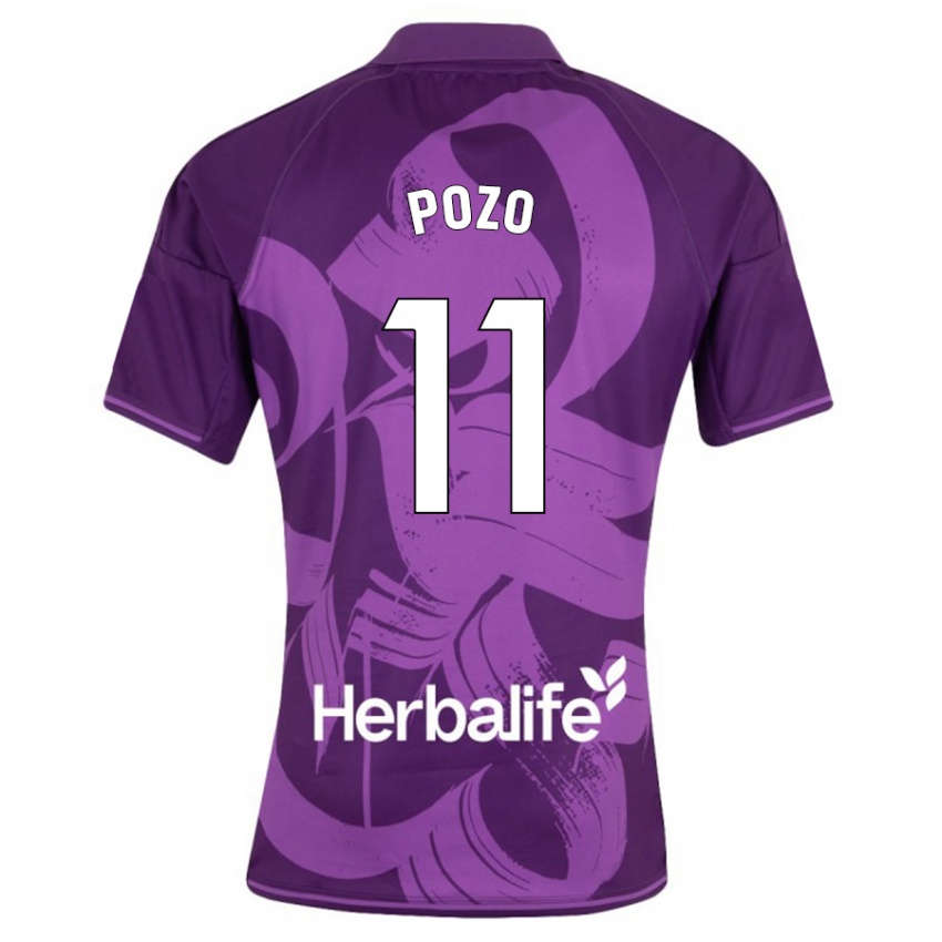 Kinder Manuel Pozo #11 Violett Auswärtstrikot Trikot 2023/24 T-Shirt