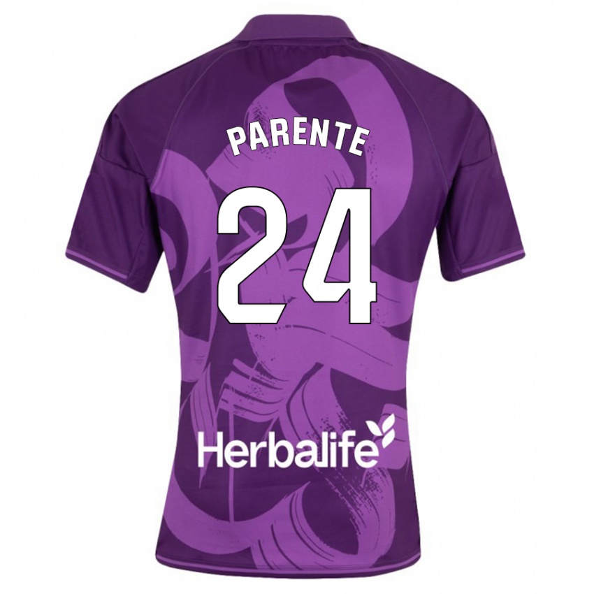 Kinder Iago Parente #24 Violett Auswärtstrikot Trikot 2023/24 T-Shirt