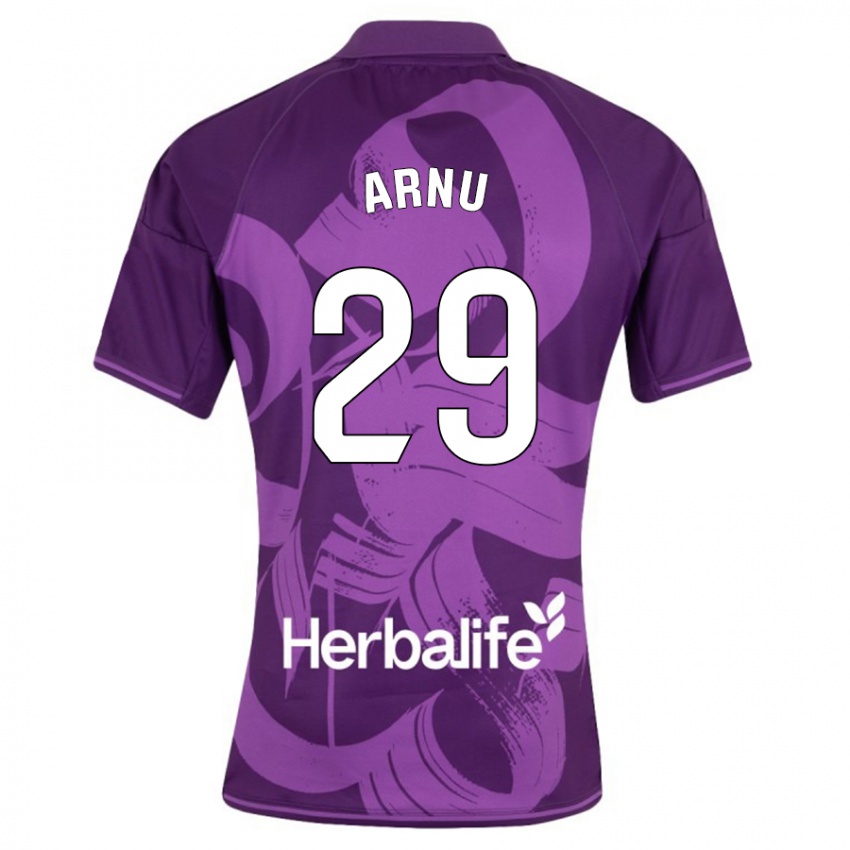 Kinder Adrián Arnu #29 Violett Auswärtstrikot Trikot 2023/24 T-Shirt