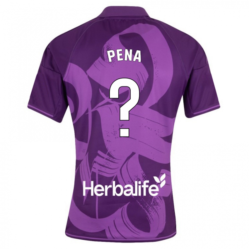 Kinder Enrique Peña #0 Violett Auswärtstrikot Trikot 2023/24 T-Shirt