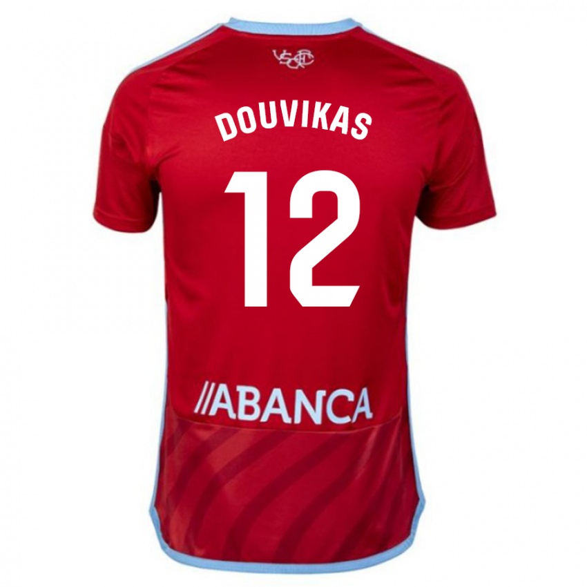Kinder Anastasios Douvikas #12 Rot Auswärtstrikot Trikot 2023/24 T-Shirt