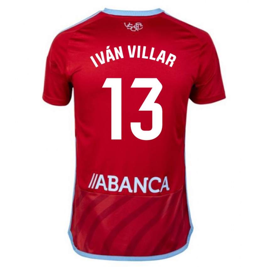 Kinder Iván Villar #13 Rot Auswärtstrikot Trikot 2023/24 T-Shirt
