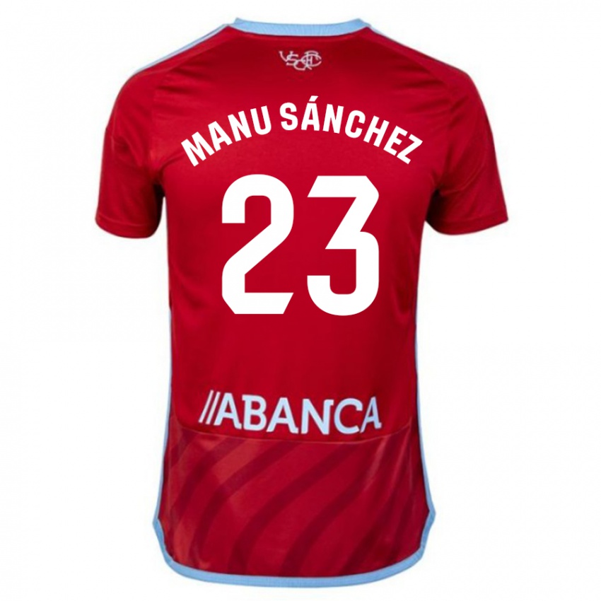 Kinder Manu Sanchez #23 Rot Auswärtstrikot Trikot 2023/24 T-Shirt