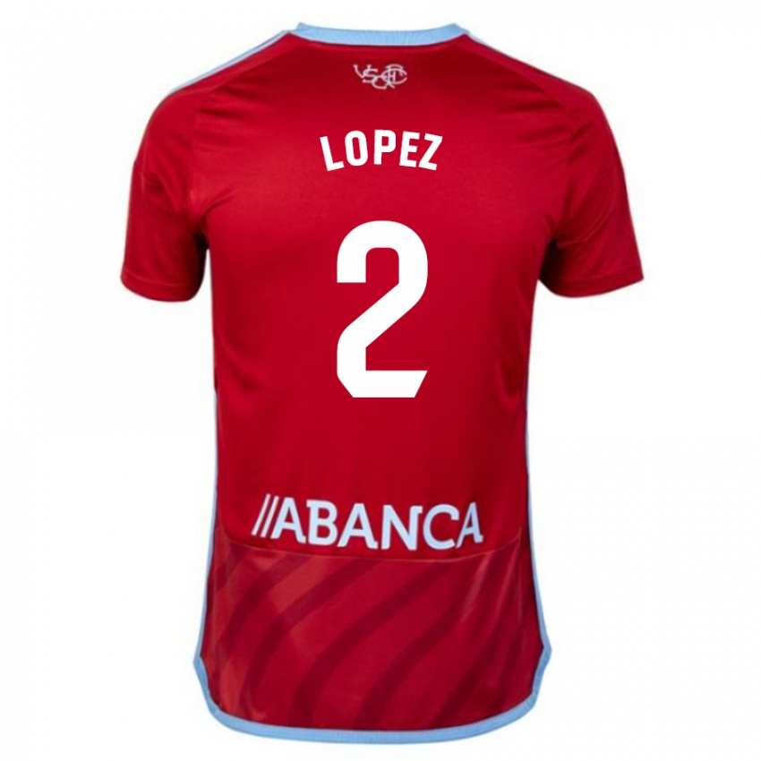 Kinder Iván López #2 Rot Auswärtstrikot Trikot 2023/24 T-Shirt
