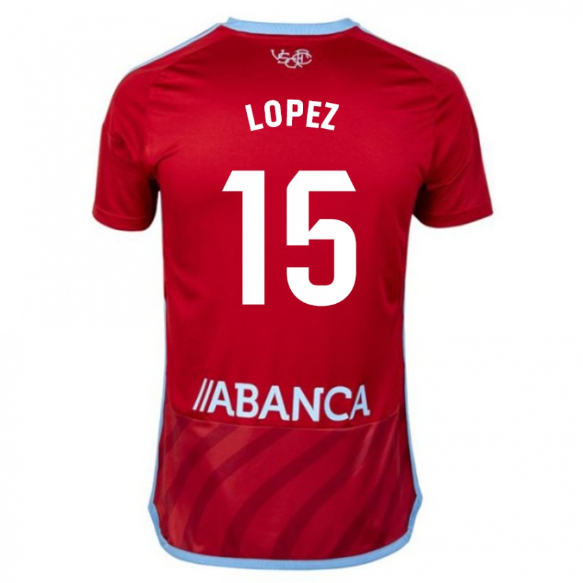 Kinder Fer López #15 Rot Auswärtstrikot Trikot 2023/24 T-Shirt