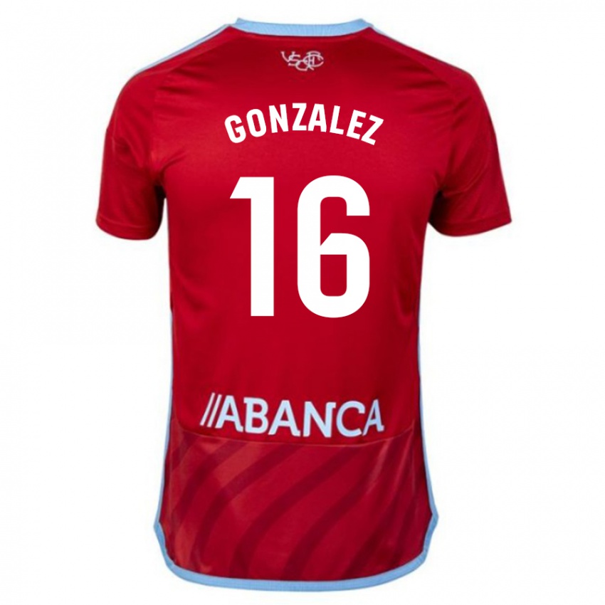 Kinder Dani González #16 Rot Auswärtstrikot Trikot 2023/24 T-Shirt