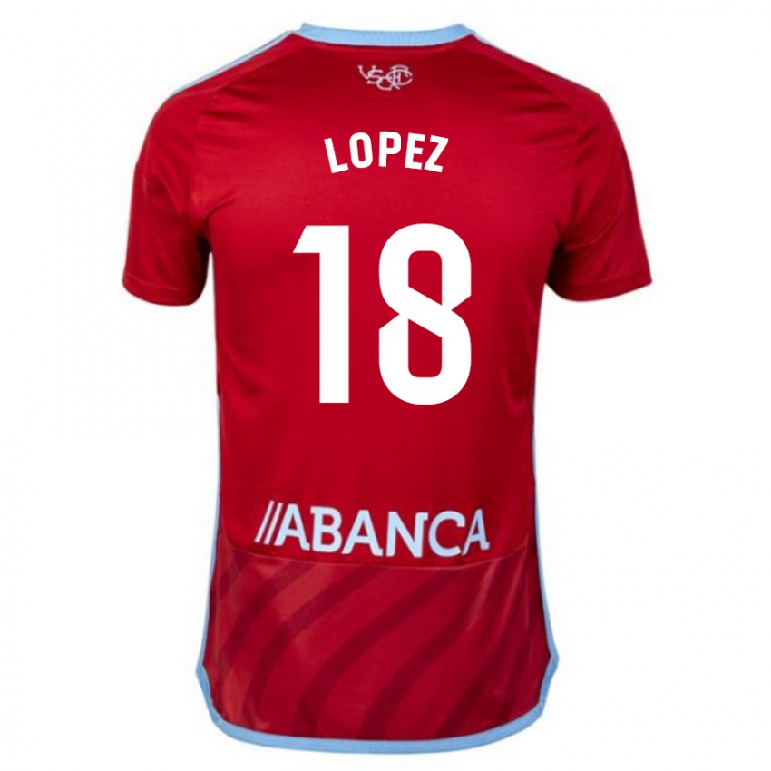 Kinder Joel López #18 Rot Auswärtstrikot Trikot 2023/24 T-Shirt