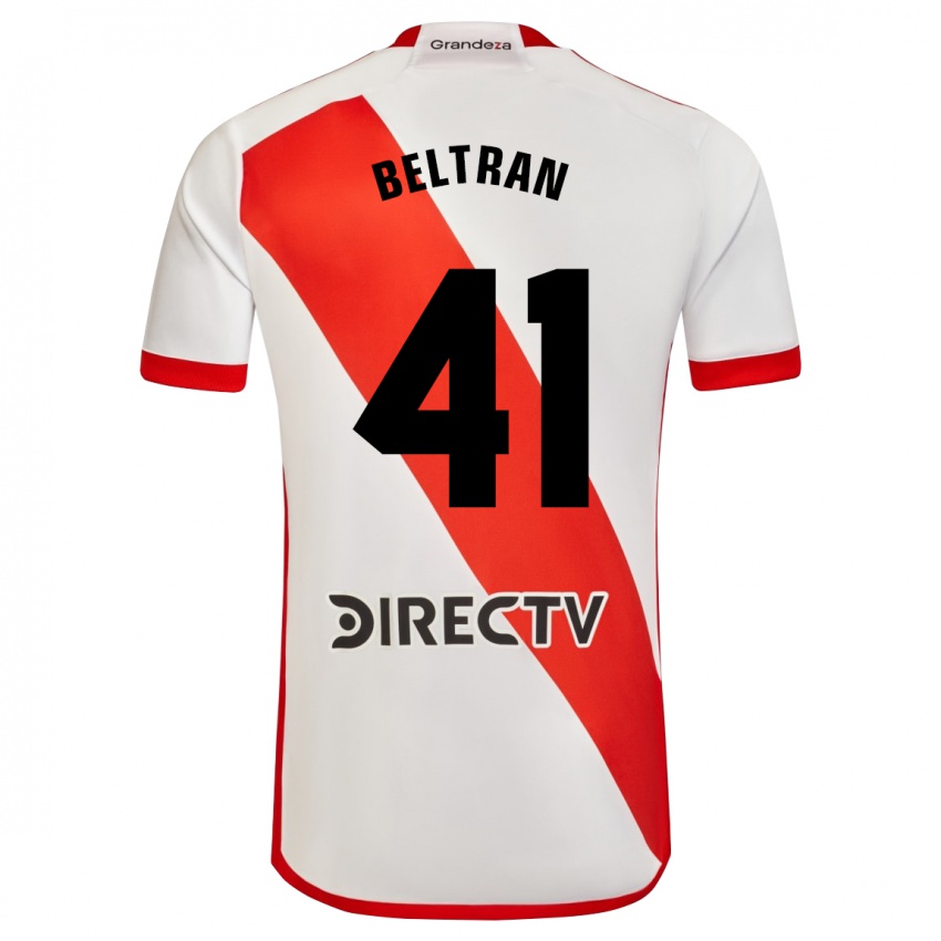 Herren Santiago Beltrán #41 Weiß Rot Heimtrikot Trikot 2023/24 T-Shirt