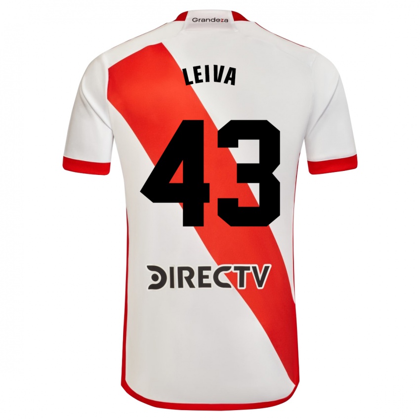 Herren Tobías Leiva #43 Weiß Rot Heimtrikot Trikot 2023/24 T-Shirt