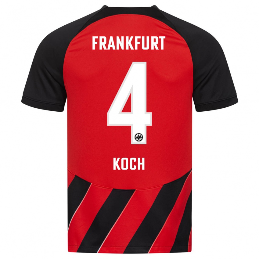 Herren Robin Koch #4 Rot Schwarz Heimtrikot Trikot 2023/24 T-Shirt