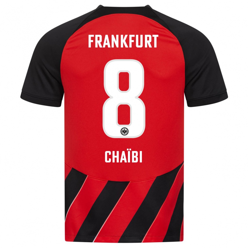Herren Farès Chaïbi #8 Rot Schwarz Heimtrikot Trikot 2023/24 T-Shirt
