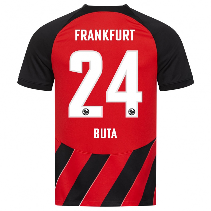 Herren Aurélio Buta #24 Rot Schwarz Heimtrikot Trikot 2023/24 T-Shirt
