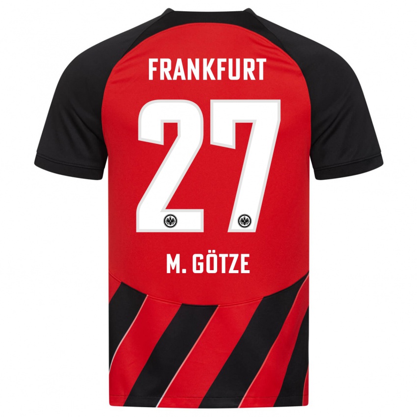 Herren Mario Götze #27 Rot Schwarz Heimtrikot Trikot 2023/24 T-Shirt