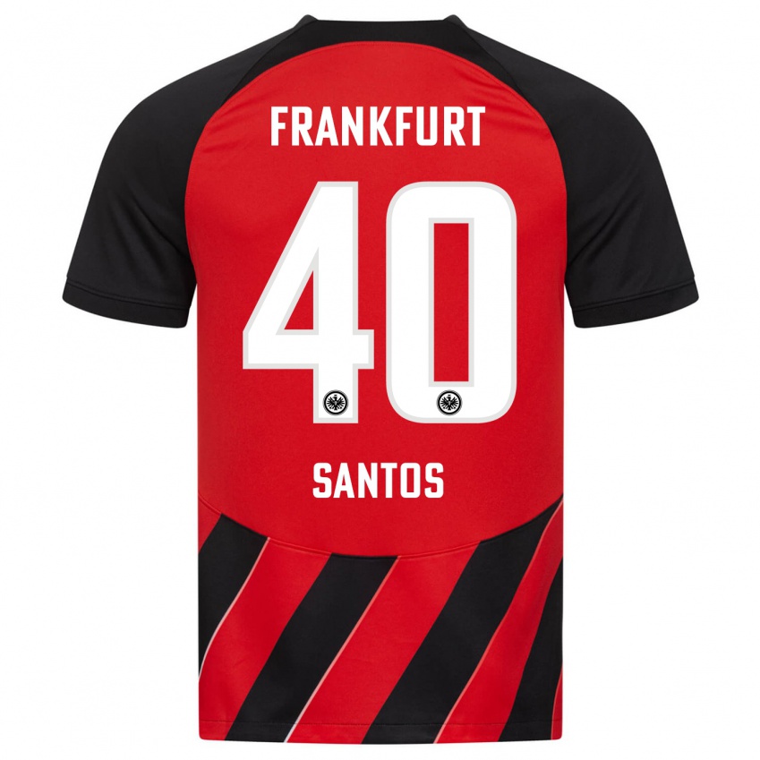 Herren Kauã Santos #40 Rot Schwarz Heimtrikot Trikot 2023/24 T-Shirt