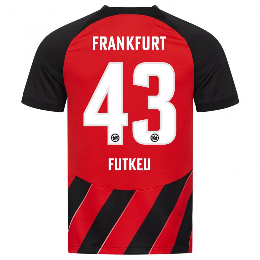 Herren Noel Futkeu #43 Rot Schwarz Heimtrikot Trikot 2023/24 T-Shirt