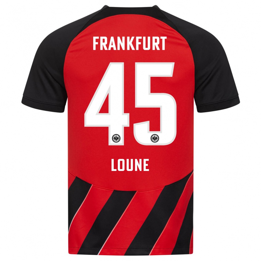Herren Mehdi Loune #45 Rot Schwarz Heimtrikot Trikot 2023/24 T-Shirt