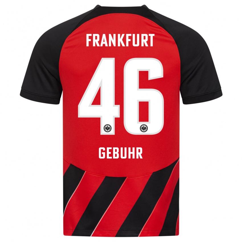 Herren Dario Gebuhr #46 Rot Schwarz Heimtrikot Trikot 2023/24 T-Shirt
