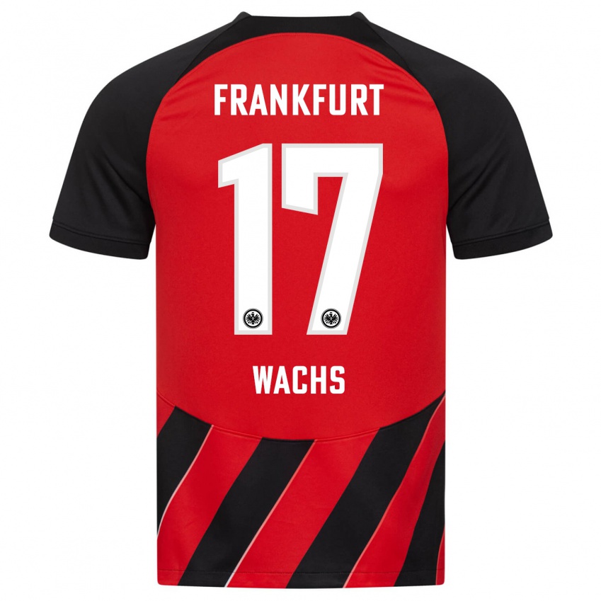 Herren Marc Wachs #17 Rot Schwarz Heimtrikot Trikot 2023/24 T-Shirt