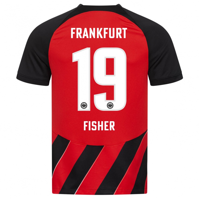 Herren Ben-Luca Fisher #19 Rot Schwarz Heimtrikot Trikot 2023/24 T-Shirt