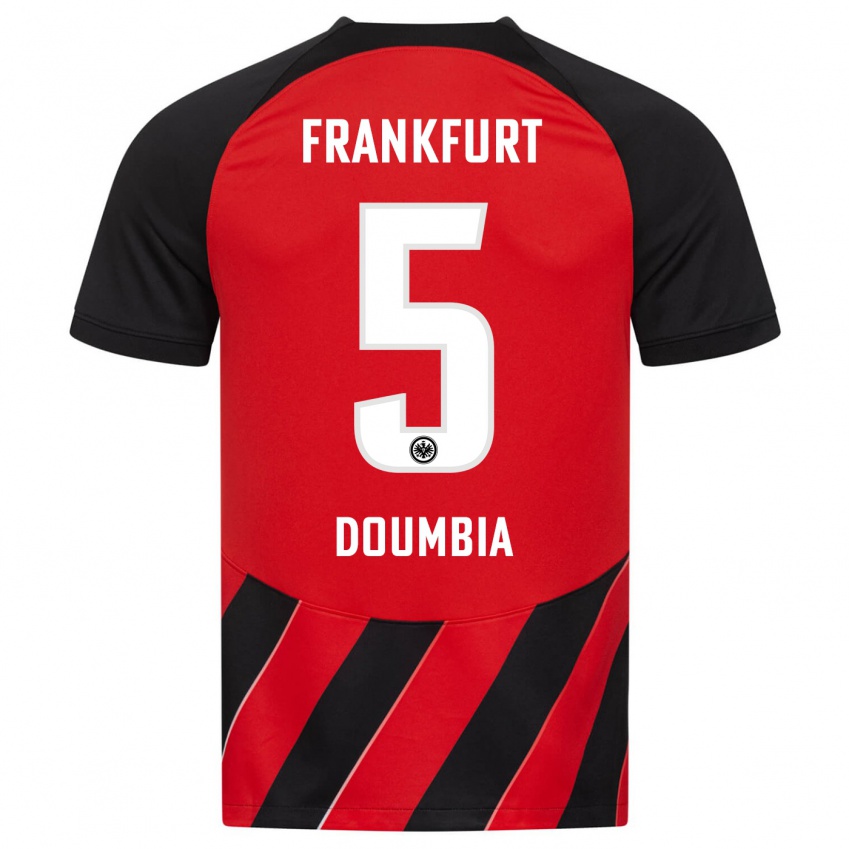 Herren Fousseny Doumbia #5 Rot Schwarz Heimtrikot Trikot 2023/24 T-Shirt