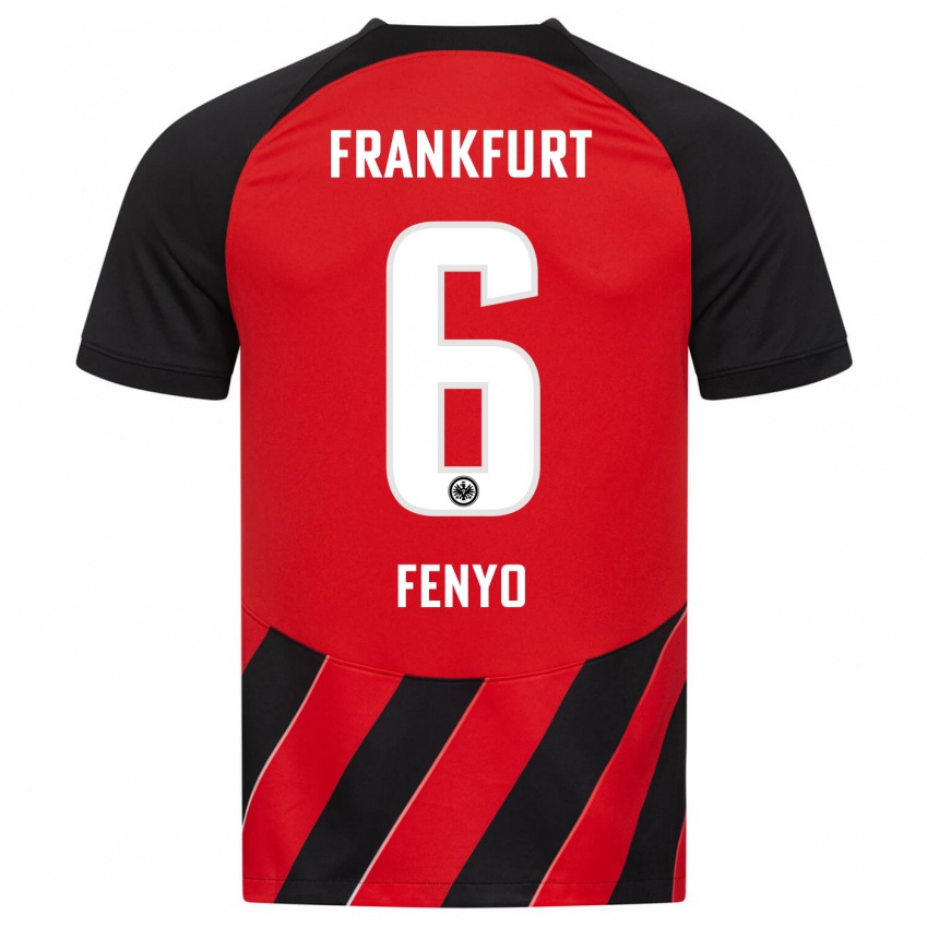 Herren Noah Fenyö #6 Rot Schwarz Heimtrikot Trikot 2023/24 T-Shirt
