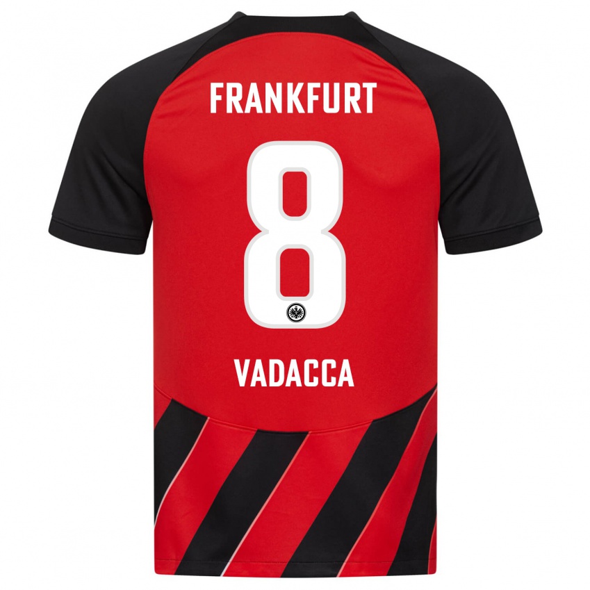 Herren Gianni Vadacca #8 Rot Schwarz Heimtrikot Trikot 2023/24 T-Shirt