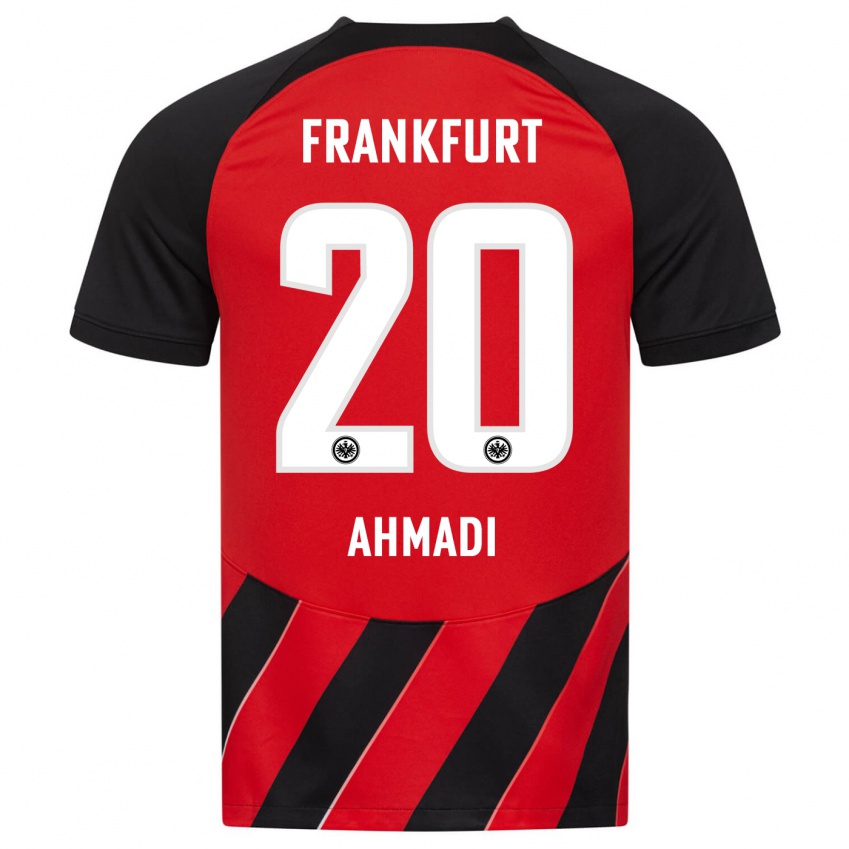 Herren Shayan Ahmadi #20 Rot Schwarz Heimtrikot Trikot 2023/24 T-Shirt