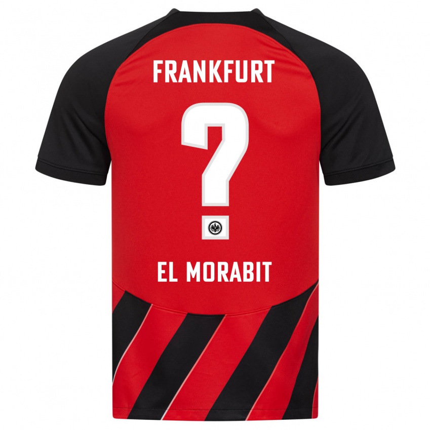 Herren Anas El Morabit #0 Rot Schwarz Heimtrikot Trikot 2023/24 T-Shirt