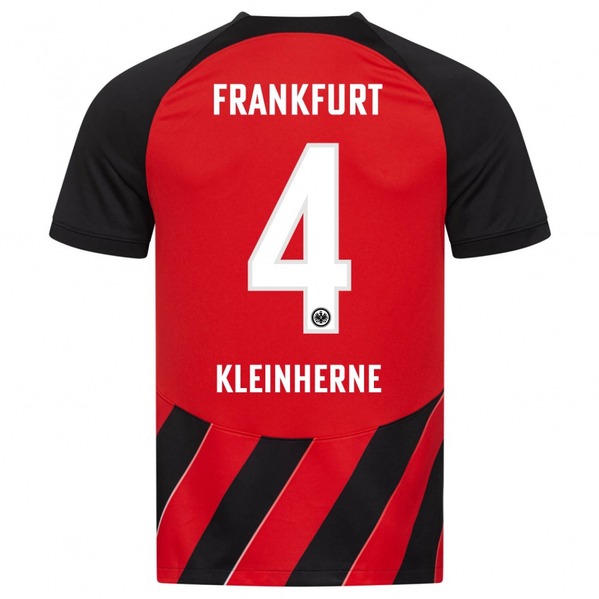 Herren Sophia Kleinherne #4 Rot Schwarz Heimtrikot Trikot 2023/24 T-Shirt