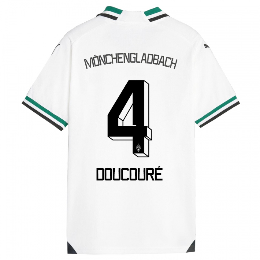 Herren Mamadou Doucoure #4 Weiß Grün Heimtrikot Trikot 2023/24 T-Shirt