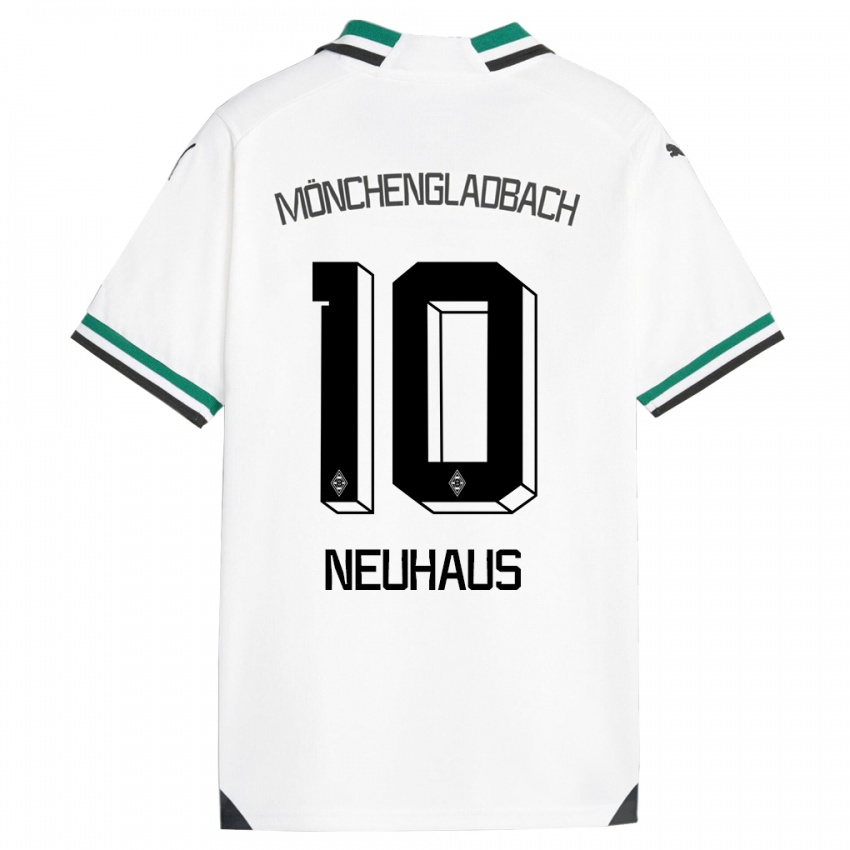 Herren Florian Neuhaus #10 Weiß Grün Heimtrikot Trikot 2023/24 T-Shirt