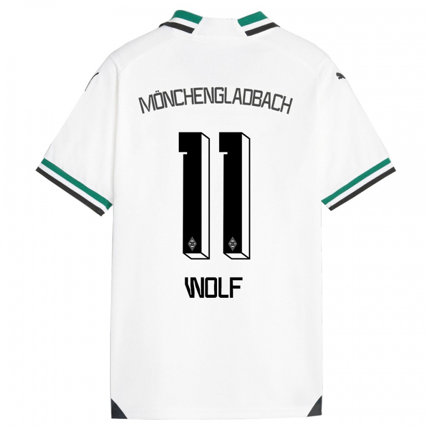 Herren Hannes Wolf #11 Weiß Grün Heimtrikot Trikot 2023/24 T-Shirt
