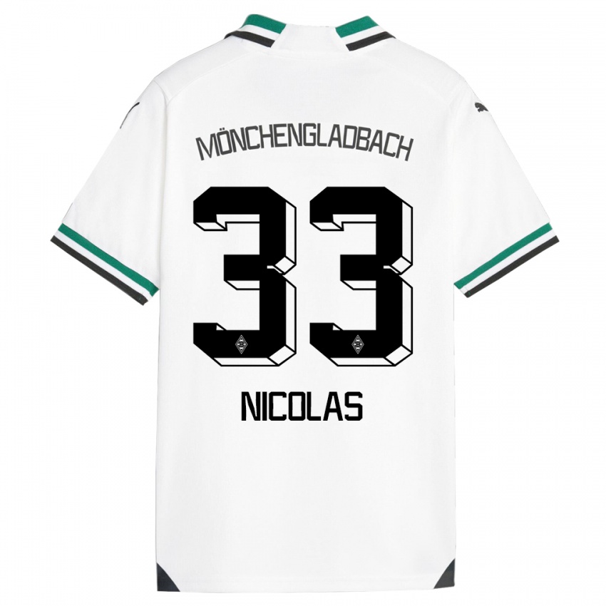 Herren Moritz Nicolas #33 Weiß Grün Heimtrikot Trikot 2023/24 T-Shirt