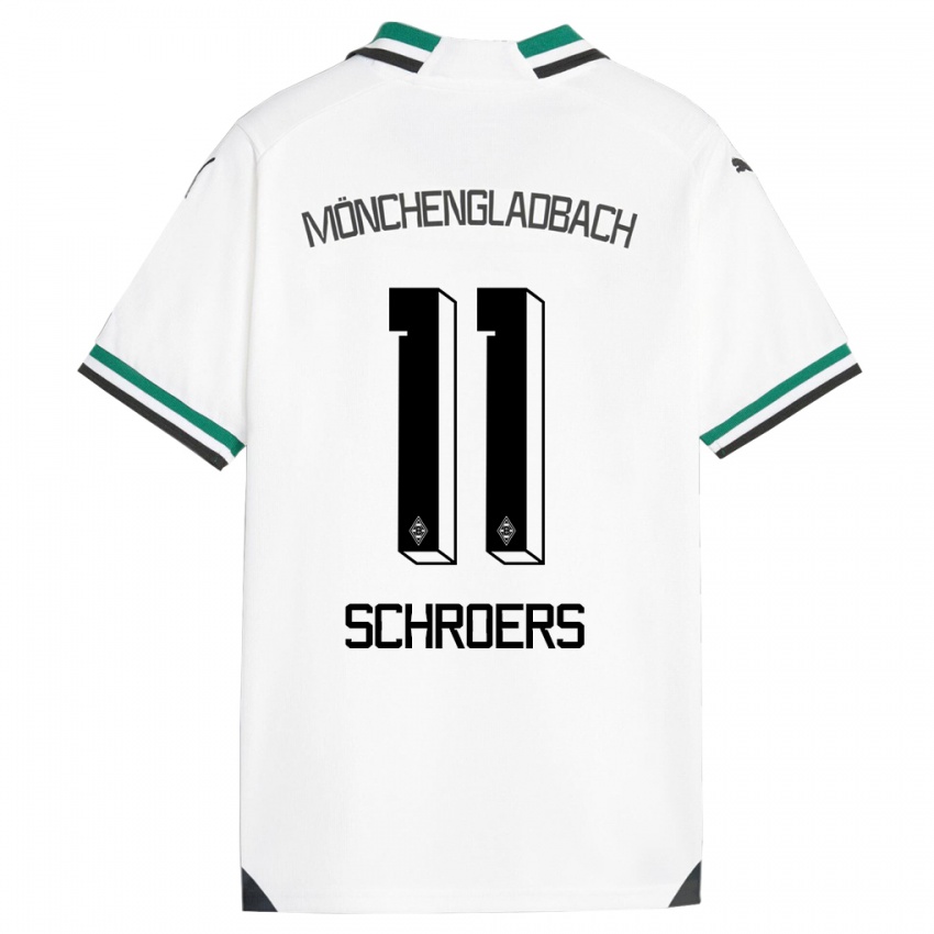 Herren Mika Schroers #11 Weiß Grün Heimtrikot Trikot 2023/24 T-Shirt