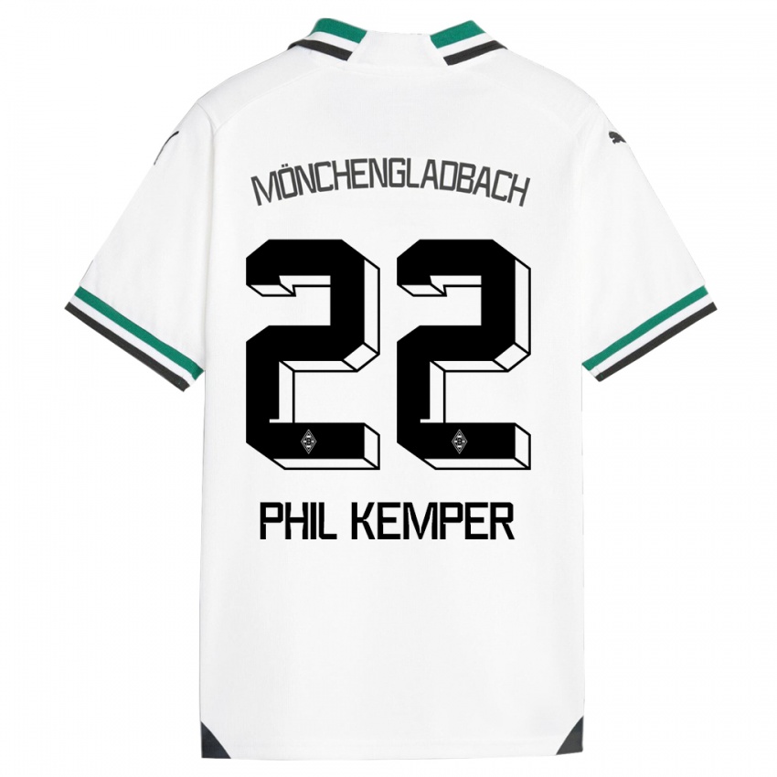 Herren Phil Kemper #22 Weiß Grün Heimtrikot Trikot 2023/24 T-Shirt