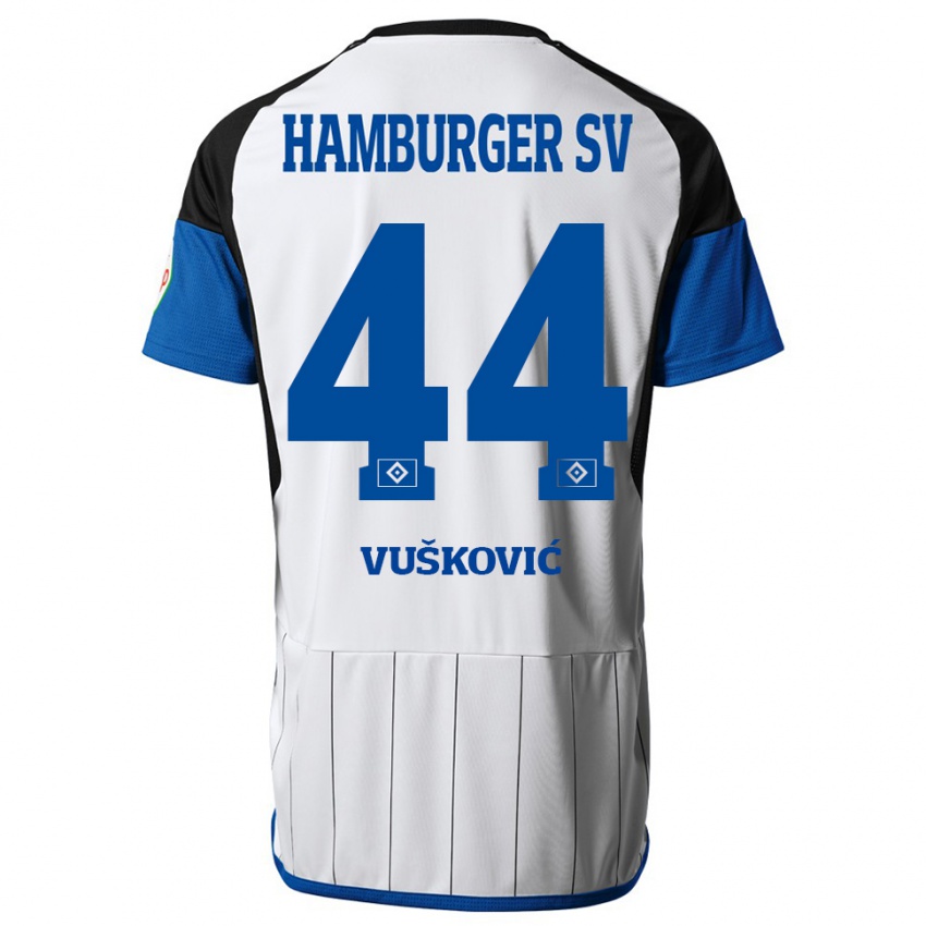 Herren Mario Vuskovic #44 Weiß Heimtrikot Trikot 2023/24 T-Shirt