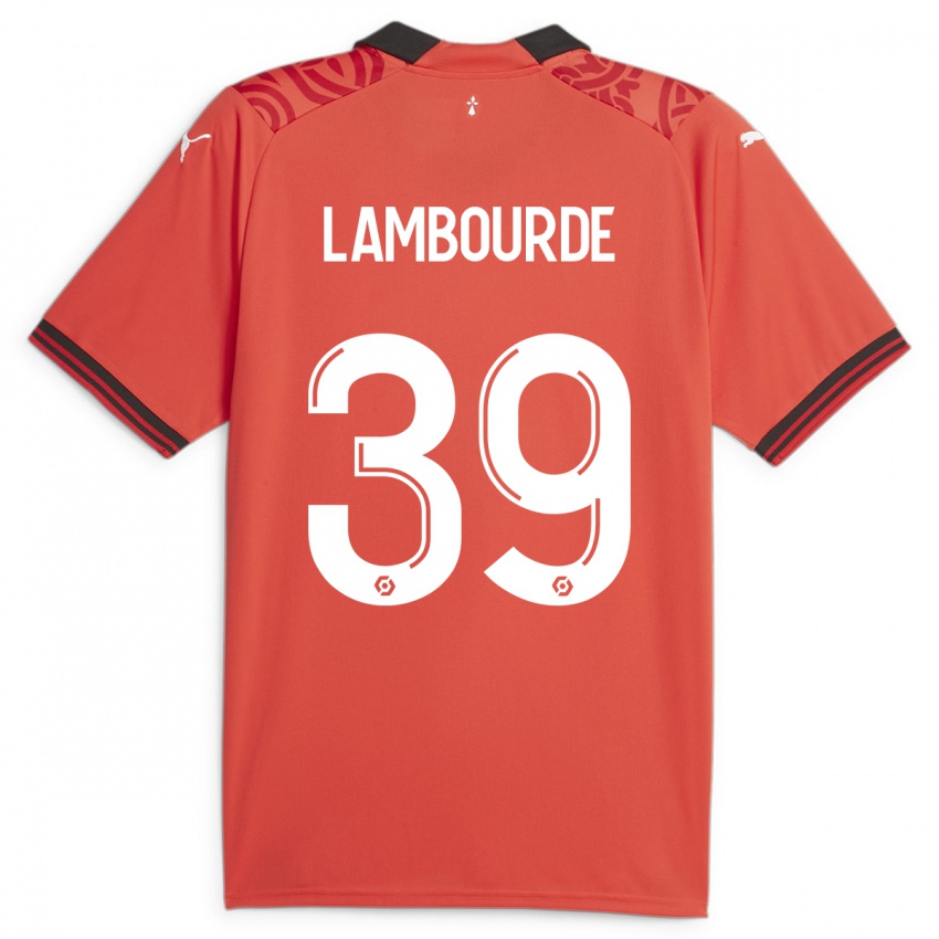 Herren Mathis Lambourde #39 Rot Heimtrikot Trikot 2023/24 T-Shirt