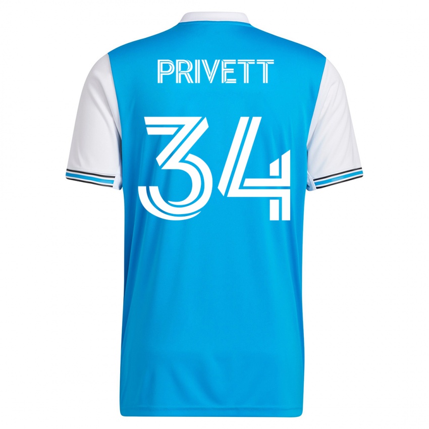 Herren Andrew Privett #34 Blau Heimtrikot Trikot 2023/24 T-Shirt