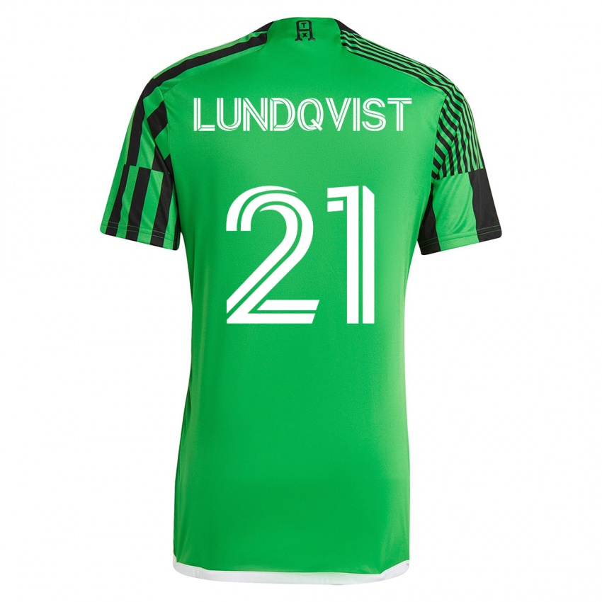 Herren Adam Lundqvist #21 Grün Schwarz Heimtrikot Trikot 2023/24 T-Shirt