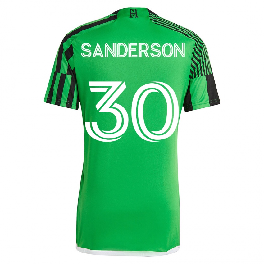 Herren Spencer Sanderson #30 Grün Schwarz Heimtrikot Trikot 2023/24 T-Shirt