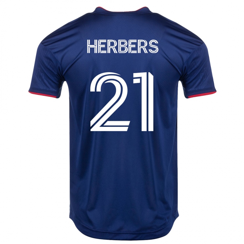 Herren Fabian Herbers #21 Marine Heimtrikot Trikot 2023/24 T-Shirt