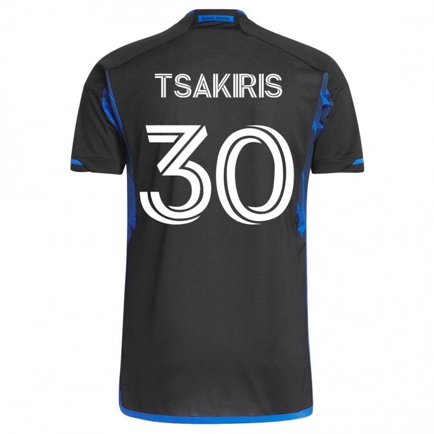 Herren Niko Tsakiris #30 Blau Schwarz Heimtrikot Trikot 2023/24 T-Shirt
