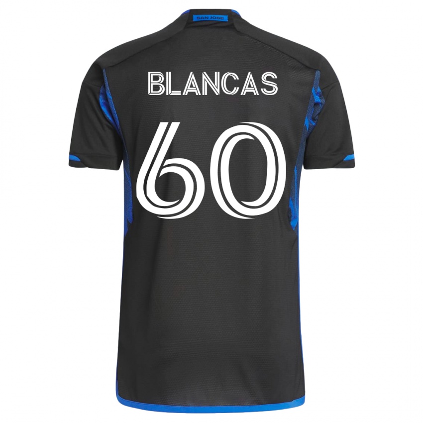 Herren Eduardo Blancas #60 Blau Schwarz Heimtrikot Trikot 2023/24 T-Shirt
