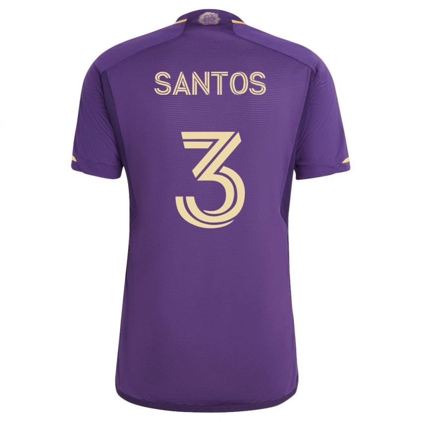 Herren Rafael Santos #3 Violett Heimtrikot Trikot 2023/24 T-Shirt