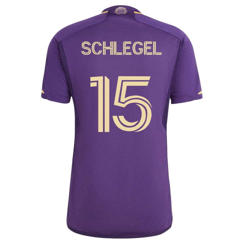 Herren Rodrigo Schlegel #15 Violett Heimtrikot Trikot 2023/24 T-Shirt