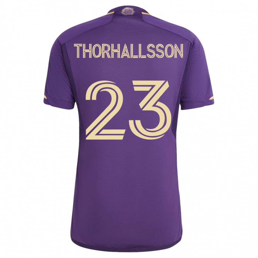 Herren Dagur Dan Thórhallsson #23 Violett Heimtrikot Trikot 2023/24 T-Shirt