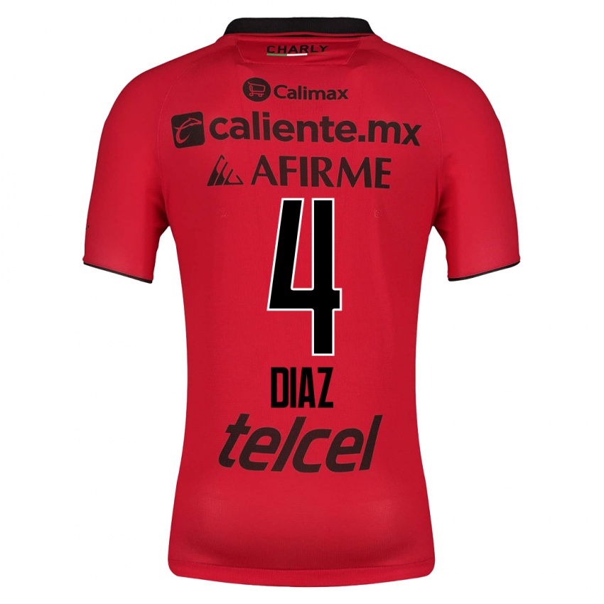 Herren Nicolás Díaz #4 Rot Heimtrikot Trikot 2023/24 T-Shirt