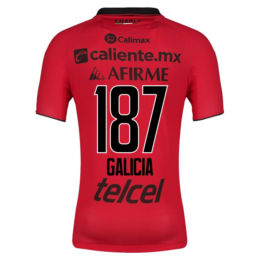 Herren Carlos Galicia #187 Rot Heimtrikot Trikot 2023/24 T-Shirt