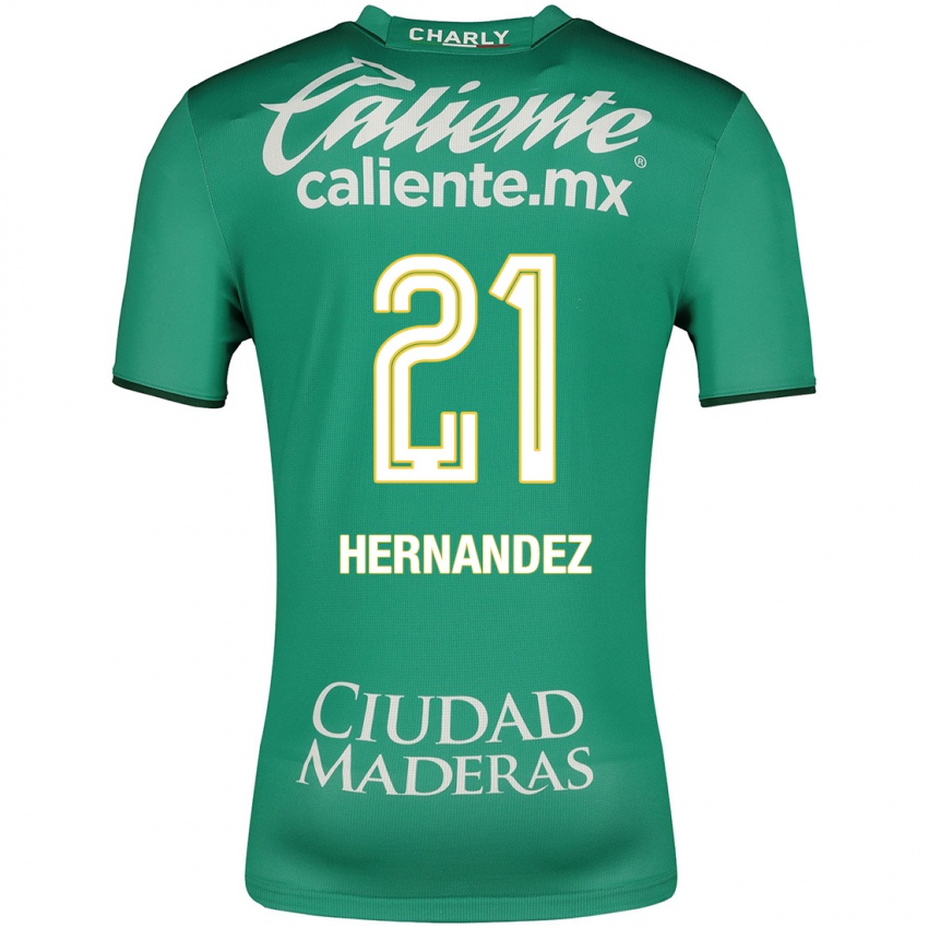Herren Alexa Hernández #21 Grün Heimtrikot Trikot 2023/24 T-Shirt
