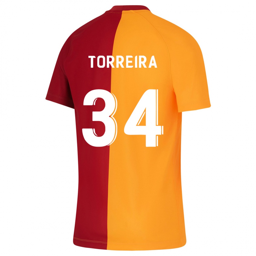 Herren Lucas Torreira #34 Orangefarben Heimtrikot Trikot 2023/24 T-Shirt